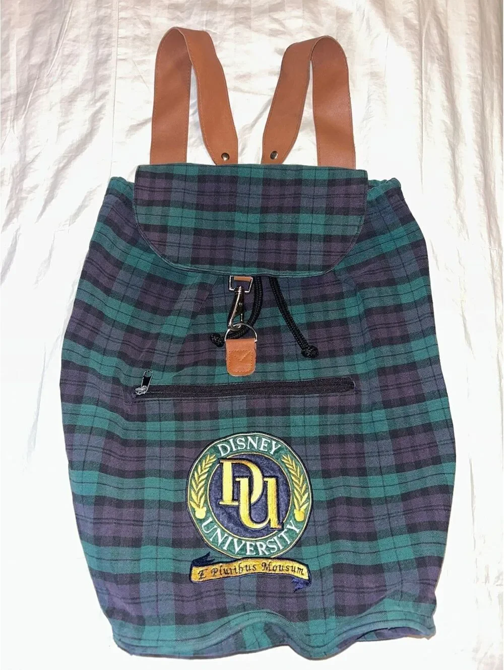 Disney University Plaid Backpack Vintage